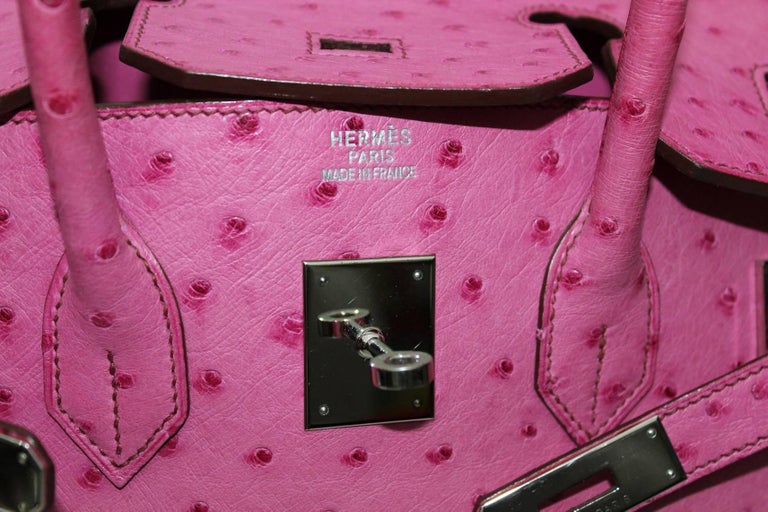 Hermes Pink Ostrich Leather 35cm Birkin Bag, 2006 at 1stDibs