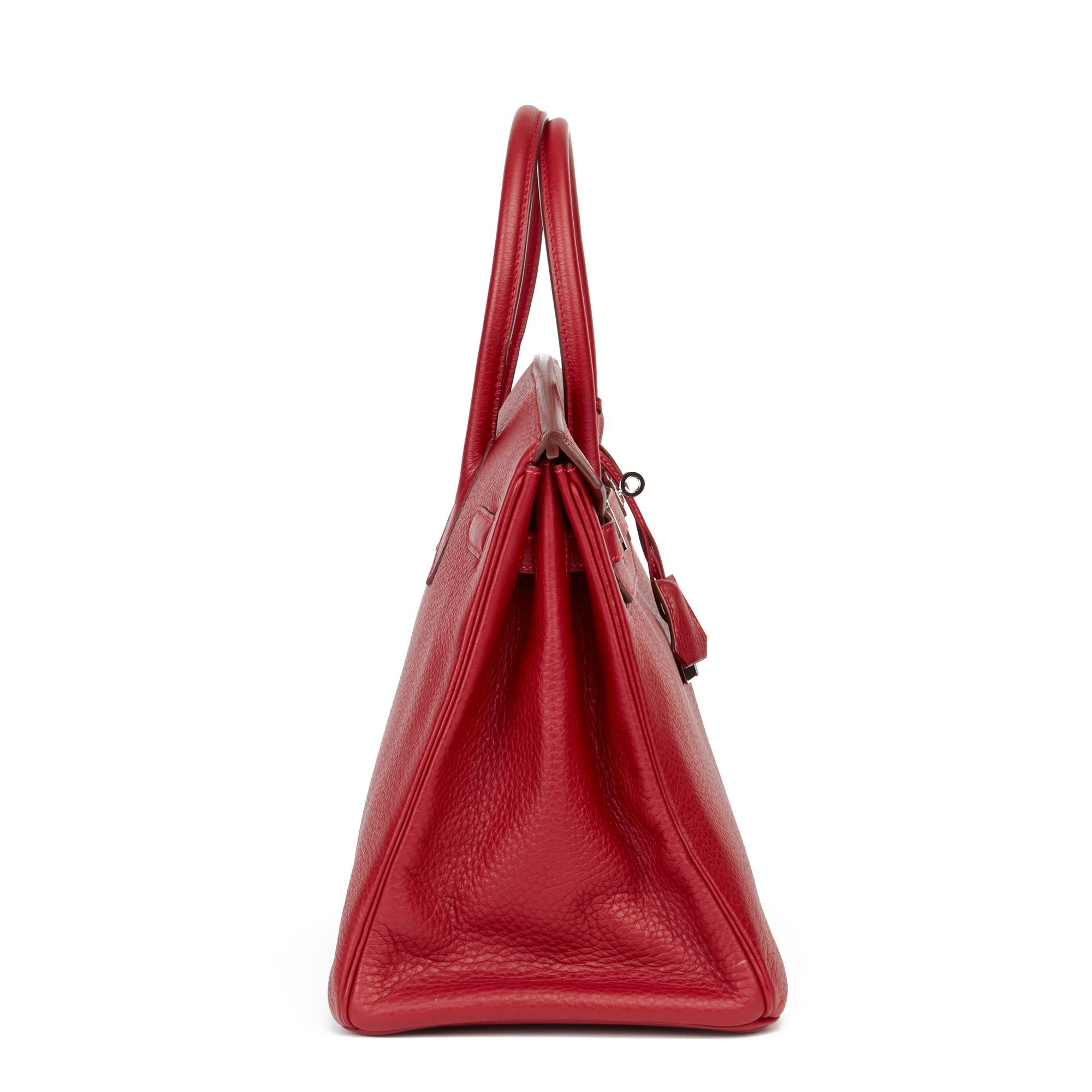 Red 2006 Hermès Rouge Garance Fjord Leather Birkin 35cm