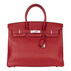 2006 Hermès Rouge Garance Fjord Leather Birkin 35cm