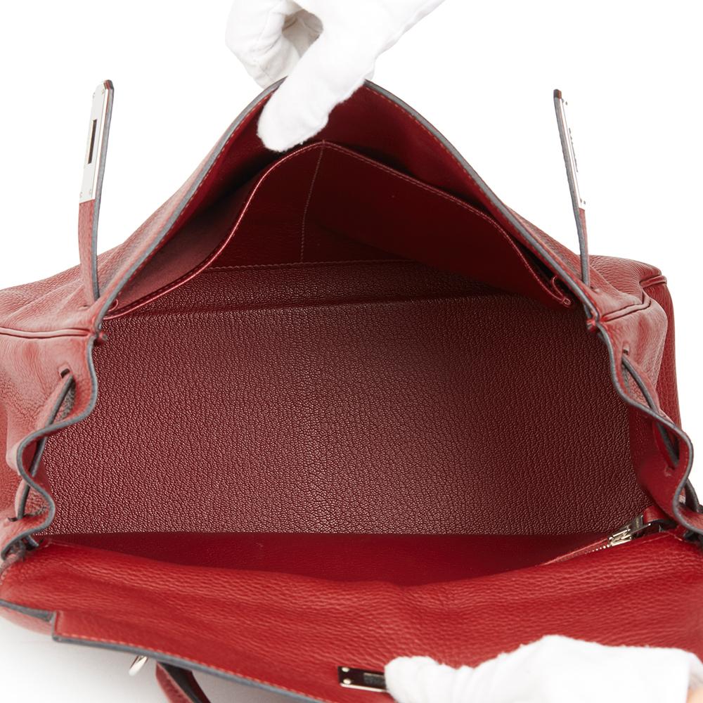 2006 Hermès Rouge H Clemence Leather Kelly 32cm Retourne 5