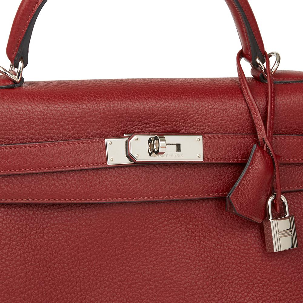 2006 Hermès Rouge H Clemence Leather Kelly 32cm Retourne 2