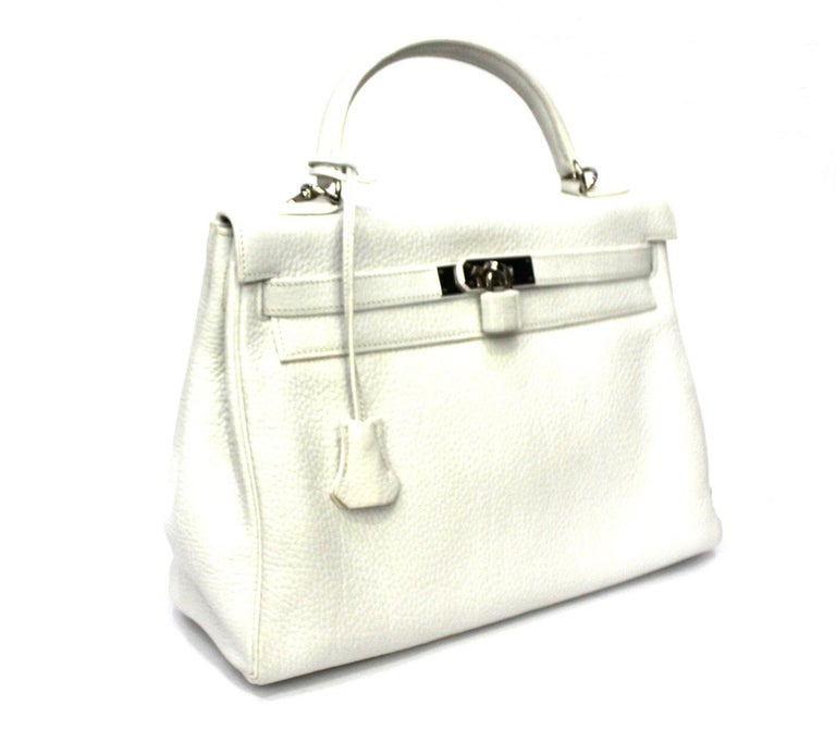 2006 Hermès White Leather Kelly 32 Bag at 1stDibs