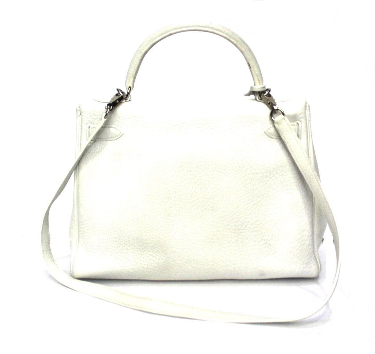 2006 Hermès White Leather Kelly 32 Bag In Excellent Condition In Torre Del Greco, IT