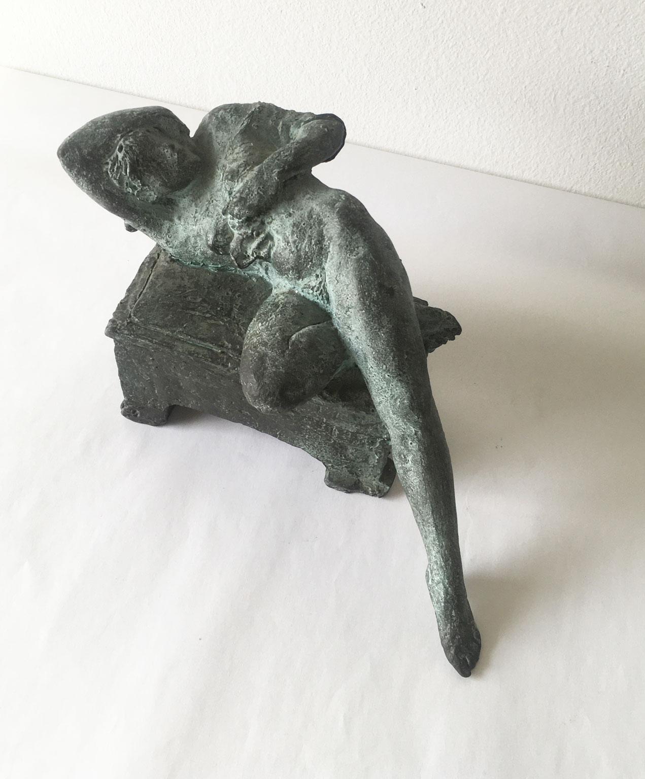 2006 Italy Bronze Sculpture by Ugo Riva Con gli Occhi Nelle Stelle For Sale 9