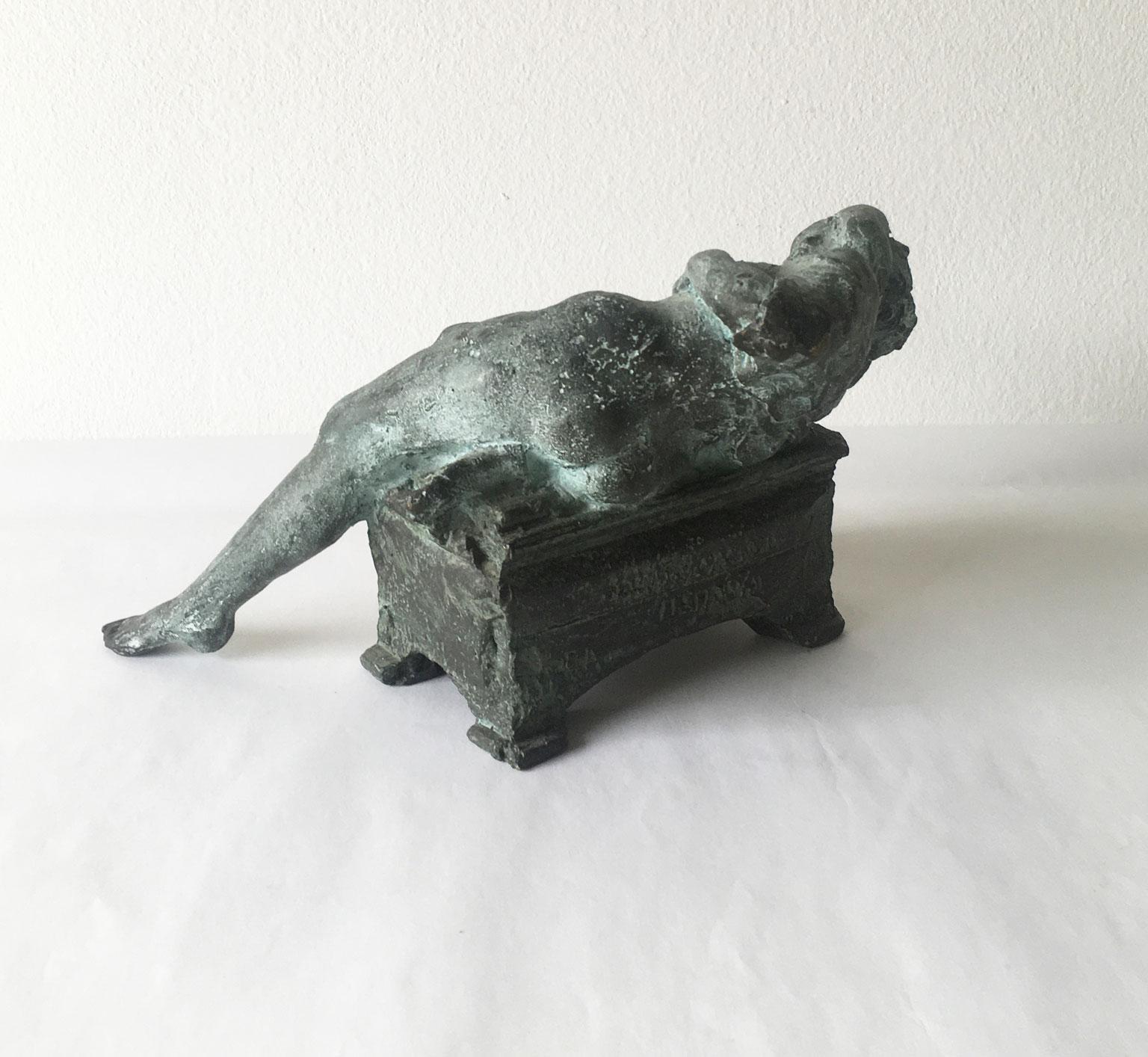 2006 Italy Bronze Sculpture by Ugo Riva Con gli Occhi Nelle Stelle For Sale 11