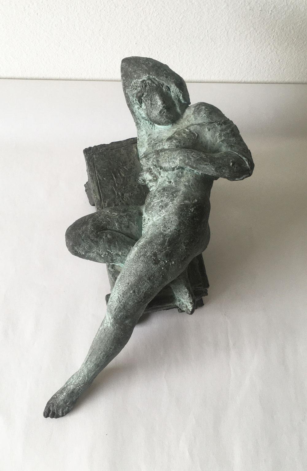 2006 Italy Bronze Sculpture by Ugo Riva Con gli Occhi Nelle Stelle In Good Condition For Sale In Brescia, IT