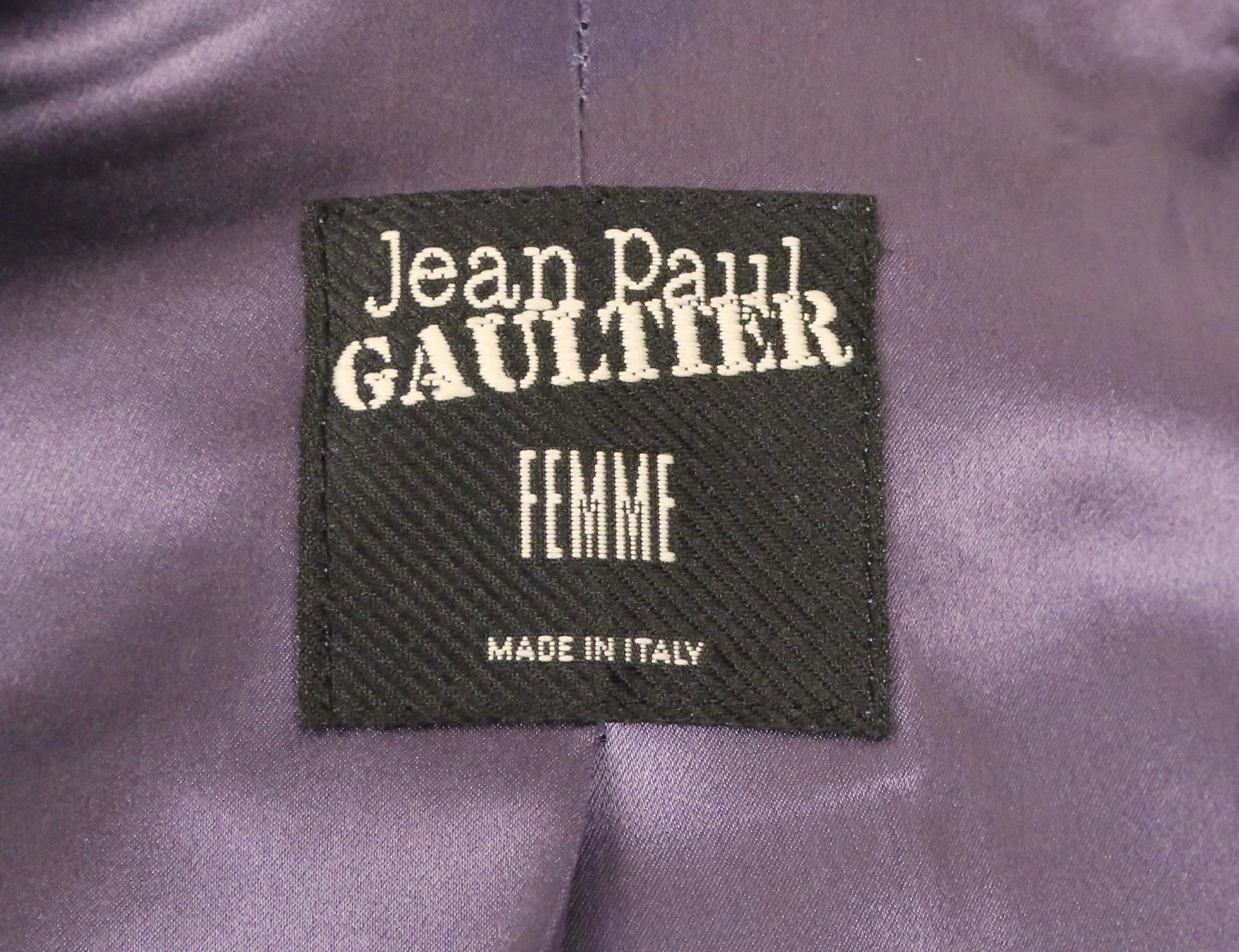 2006 JEAN PAUL GAULTIER giacca in lana nera con bottoni ad alamari in bronzo in vendita 3