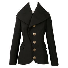 2006 JEAN PAUL GAULTIER black wool jacket with bronze anchor toggle buttons
