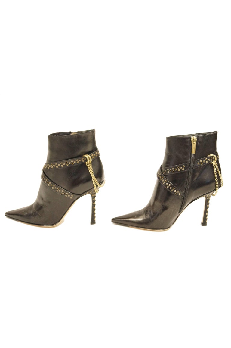 Jimmy Choo Black Kid Leather Chain Boots, 2006 For Sale at 1stDibs ...
