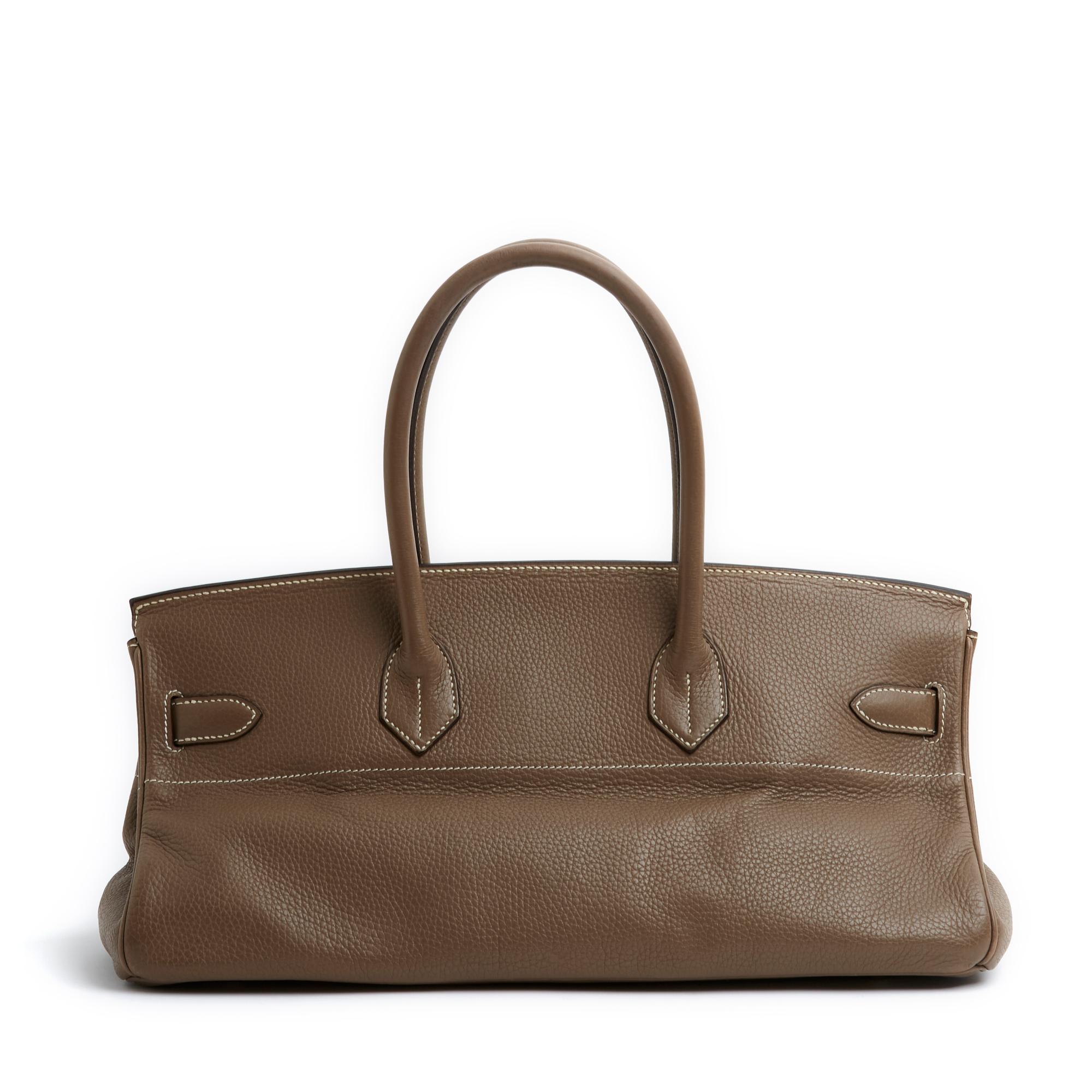 2006 JPG Hermès Birkin Shoulder Etoupe Leather Bag In Good Condition For Sale In PARIS, FR