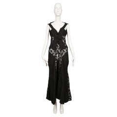 2006 Junya Watanabe Comme des Garcons black Sleeveless Lace Patchwork Dress