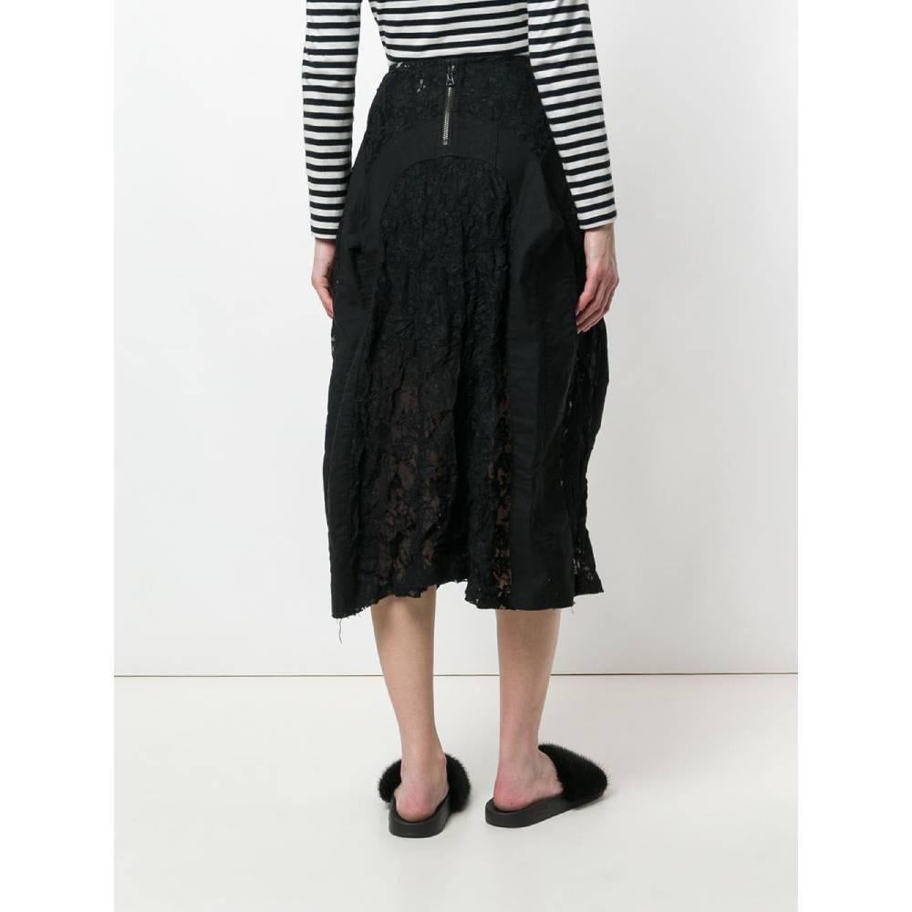 2006 Junya Watanabe x Comme des Garçons black draped lace and fabric skirt In Excellent Condition In Lugo (RA), IT