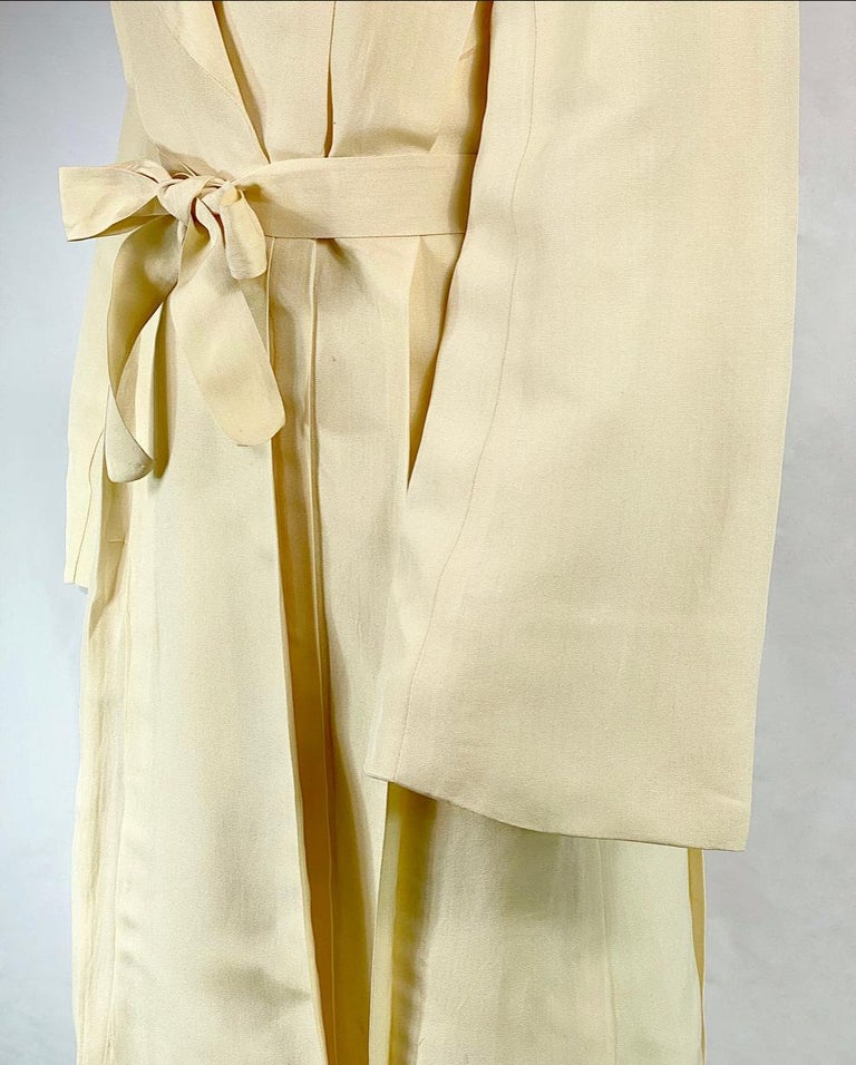 2006 LANVIN Cream/ Ivory Linen Coat Size 40 For Sale at 1stDibs