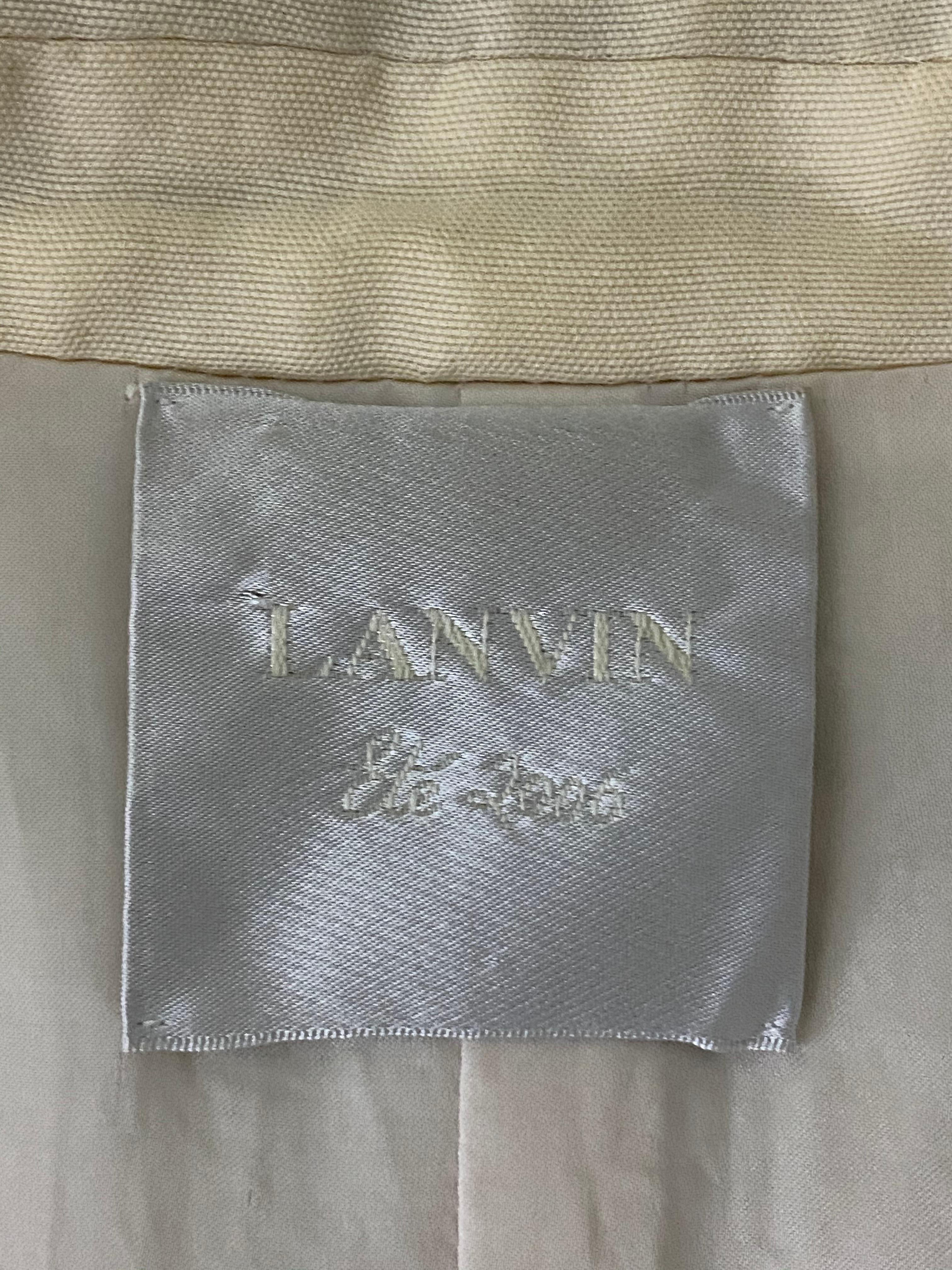 2006 LANVIN Cream/ Ivory Linen Coat Size 40 For Sale 3