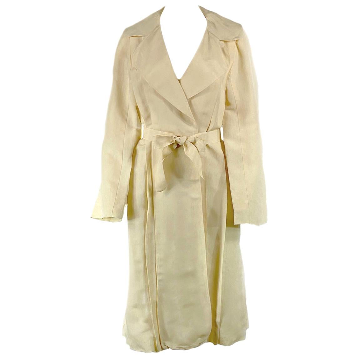 2006 LANVIN Cream/ Ivory Linen Coat Size 40