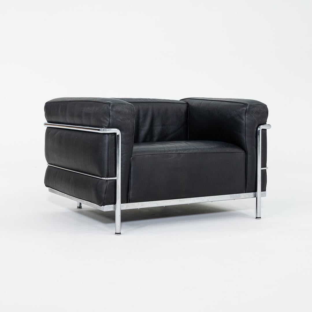 2006 Le Corbusier Jeanneret Perriand Cassina LC3 Club Lounge Chairs in Leather In Good Condition For Sale In Philadelphia, PA