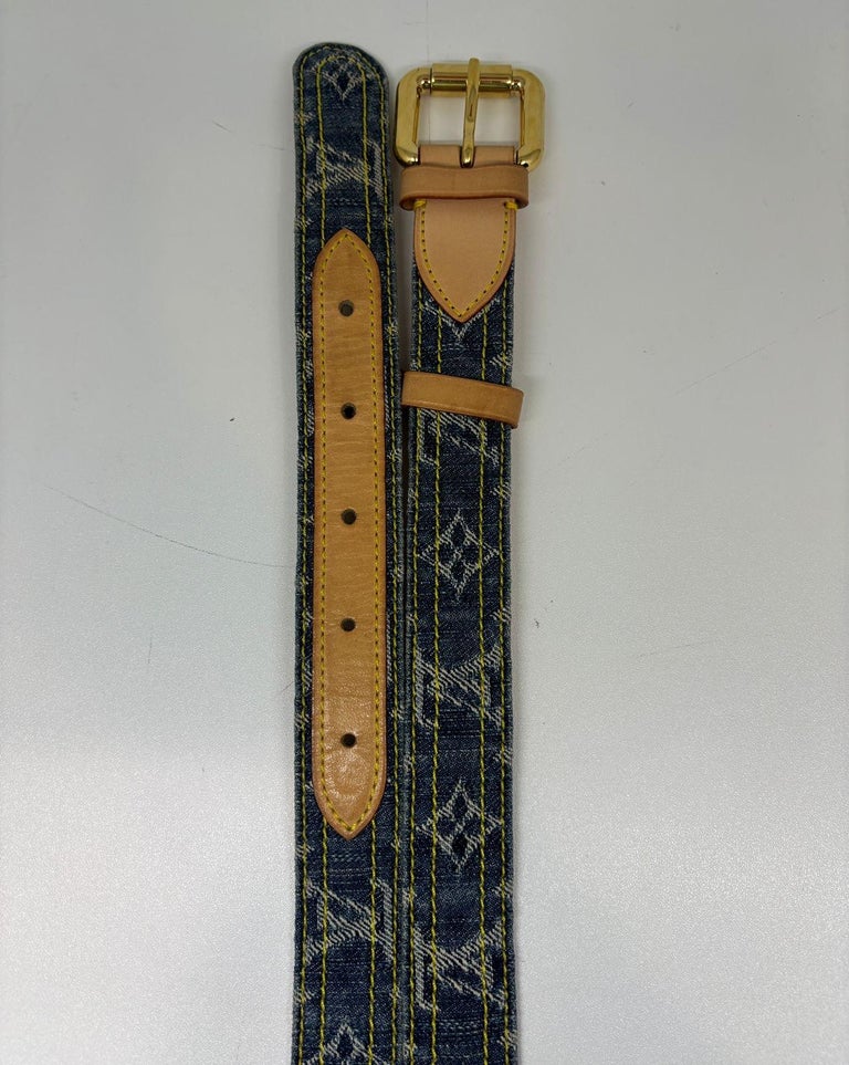 Louis Vuitton Monogram Denim Belt 80 32 Vintage 2006 LV Jean Belt COA 2006 Louis Vuitton Denim Monogram Leather Belt size 80 For  main image 2
