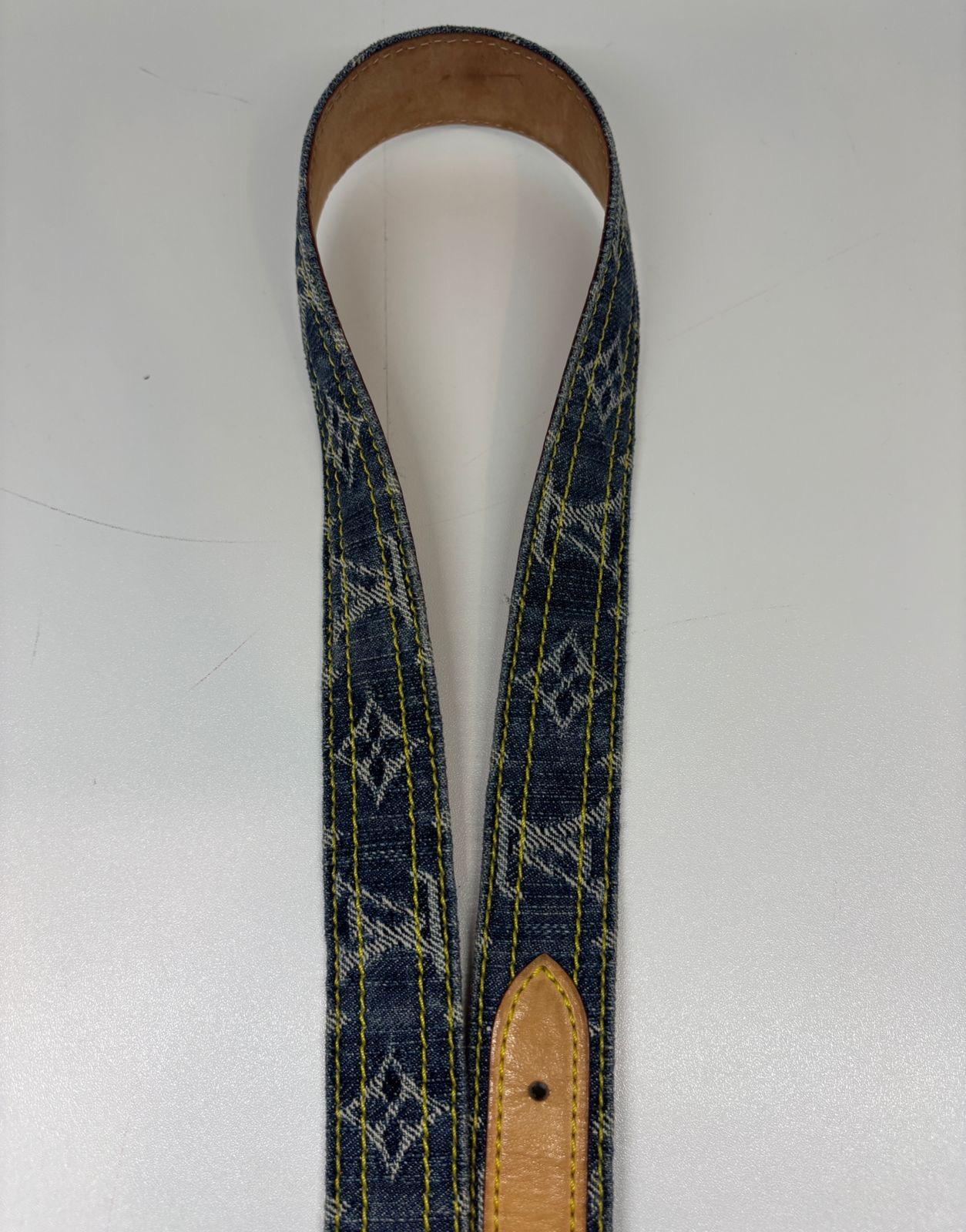 2006 Louis Vuitton Denim Monogram Cintura in pelle taglia 80 in vendita 3