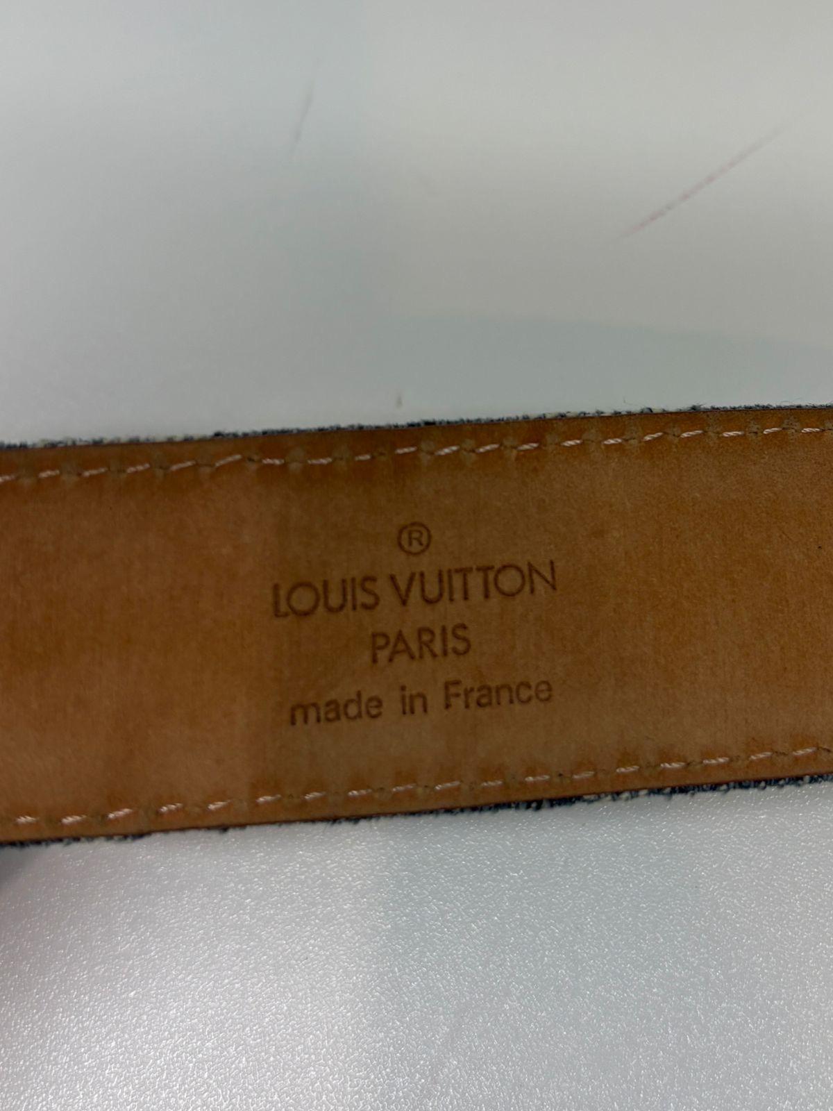 2006 Louis Vuitton Denim Monogram Cintura in pelle taglia 80 in vendita 4