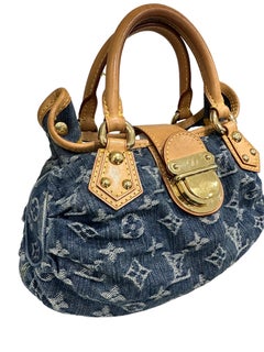 Louis Vuitton Pleaty PM Denim-Tasche mit Henkel oben