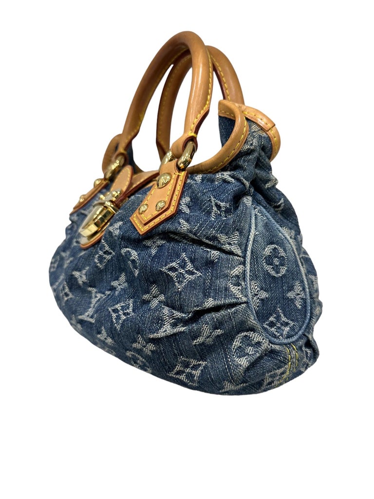 2006 Louis Vuitton Pleaty PM Denim Top Handle Bag at 1stDibs