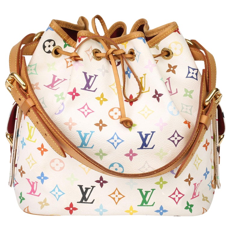 Louis Vuitton Monogram Multicolore Petit Noe - White Bucket Bags
