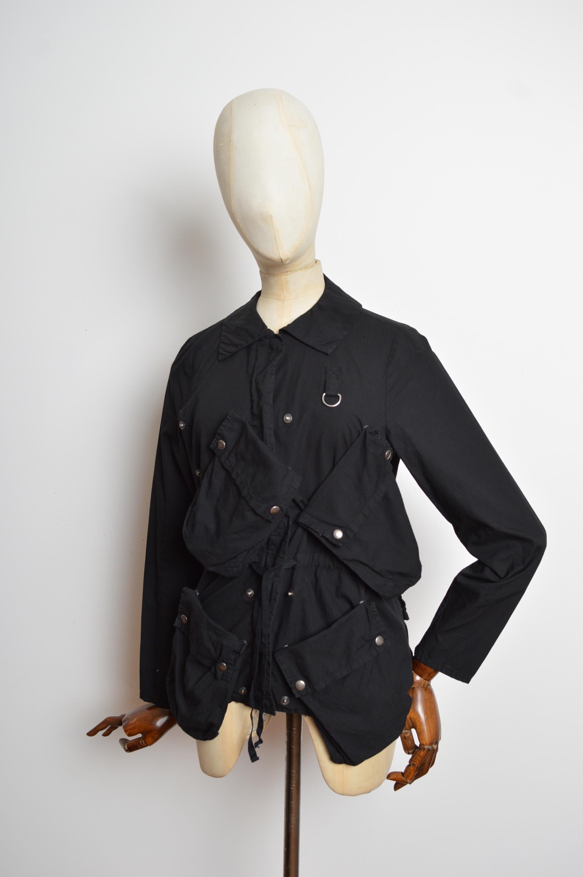 2006 Martin Marginal MM6 Black Multi way Technical Zip Pocket Jacket / Blazer en vente 1