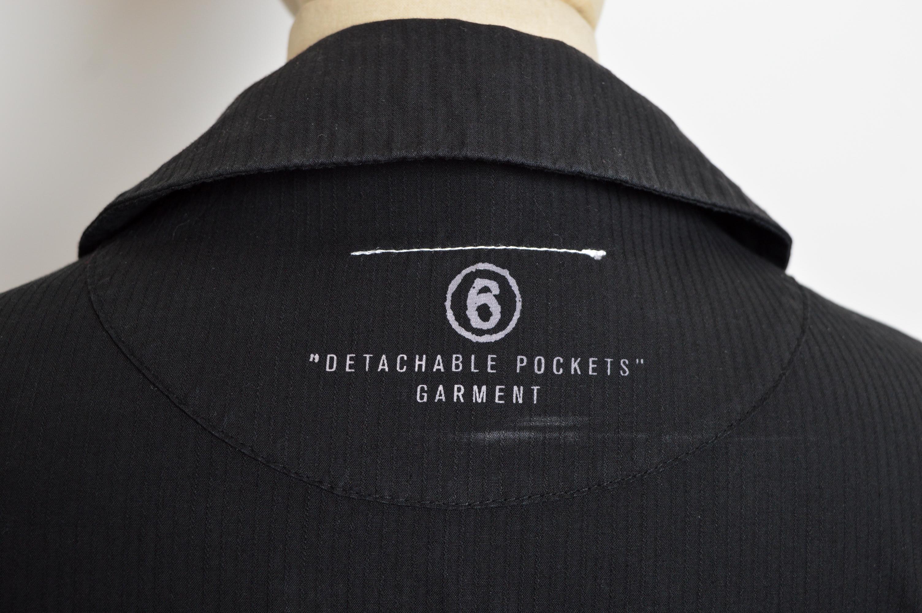 2006 Martin Marginal MM6 Black Multi way Technical Zip Pocket Jacket / Blazer en vente 3
