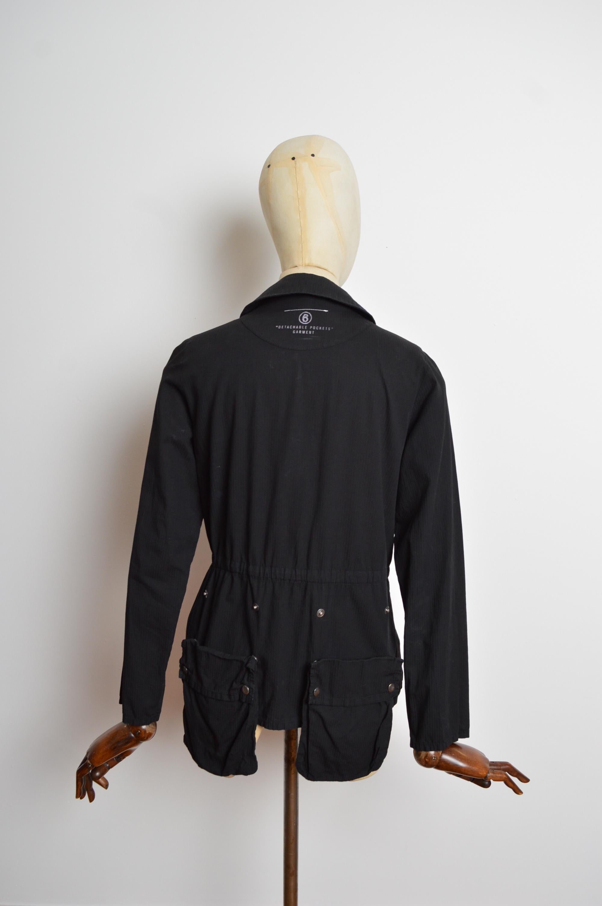 2006 Martin Marginal MM6 Black Multi way Technical Zip Pocket Jacket / Blazer en vente 4