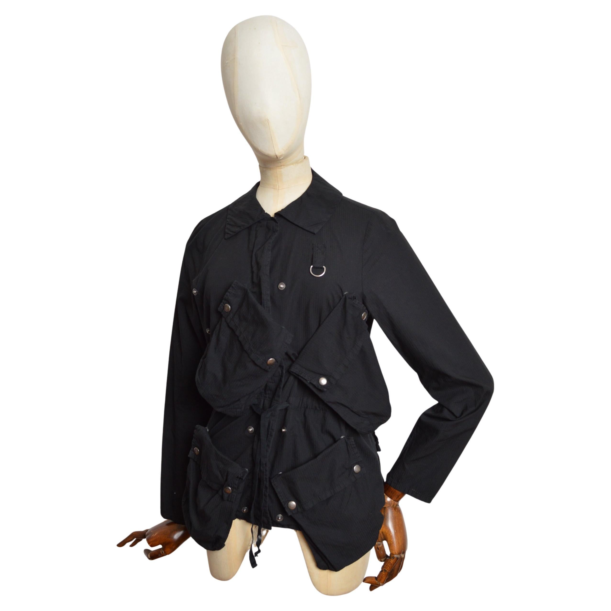 2006 Martin Marginal MM6 Black Multi way Technical Zip Pocket Jacket / Blazer en vente