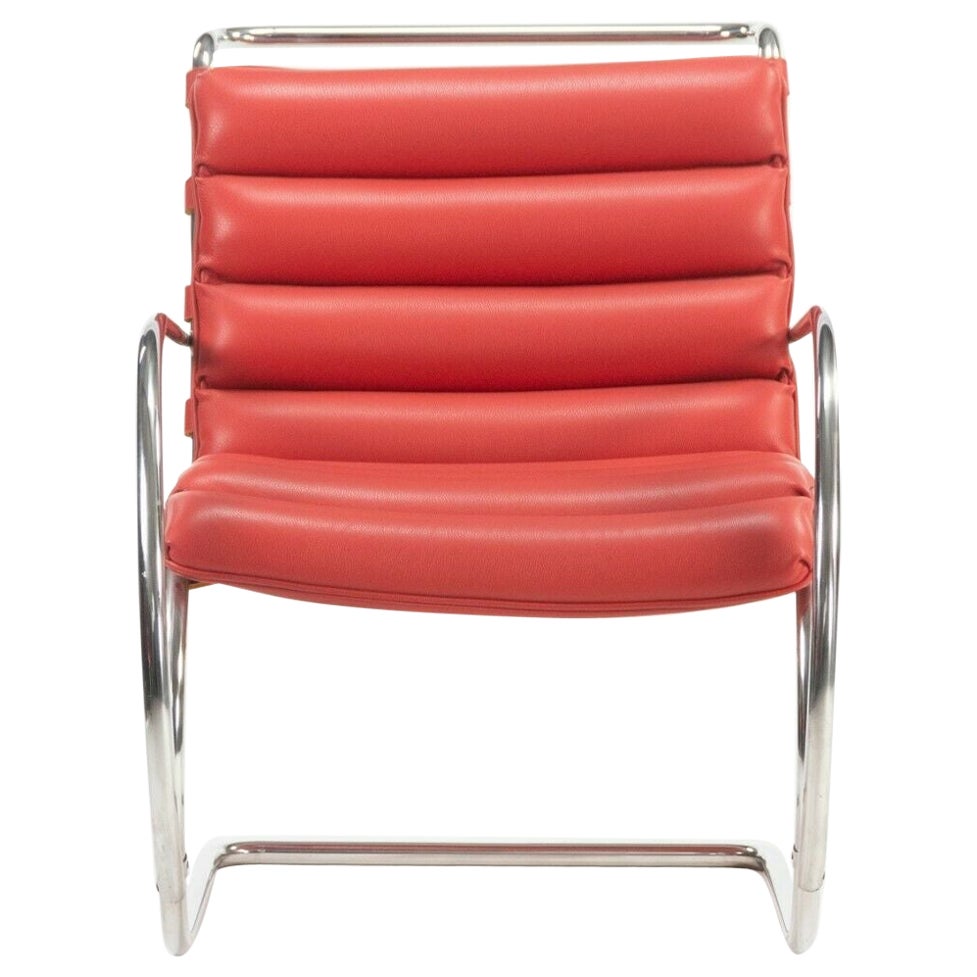 2006 Mies Van Der Rohe pour Studio Knoll Chaises à accoudoirs MR EO7M en cuir rouge
