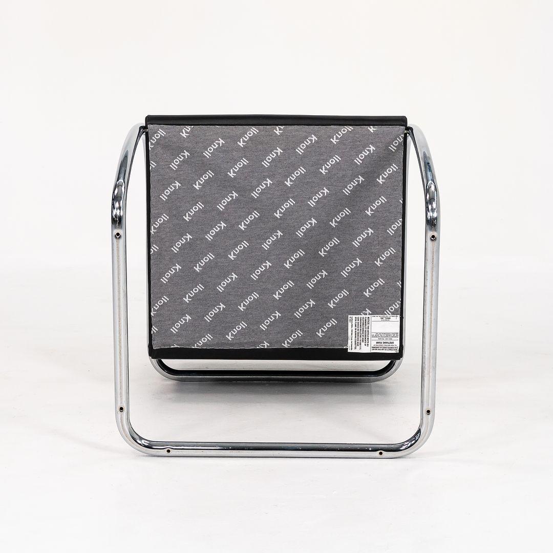 2006 Mies van der Rohe per Knoll Sedia tubolare Brno in pelle con pad sottile in vendita 3