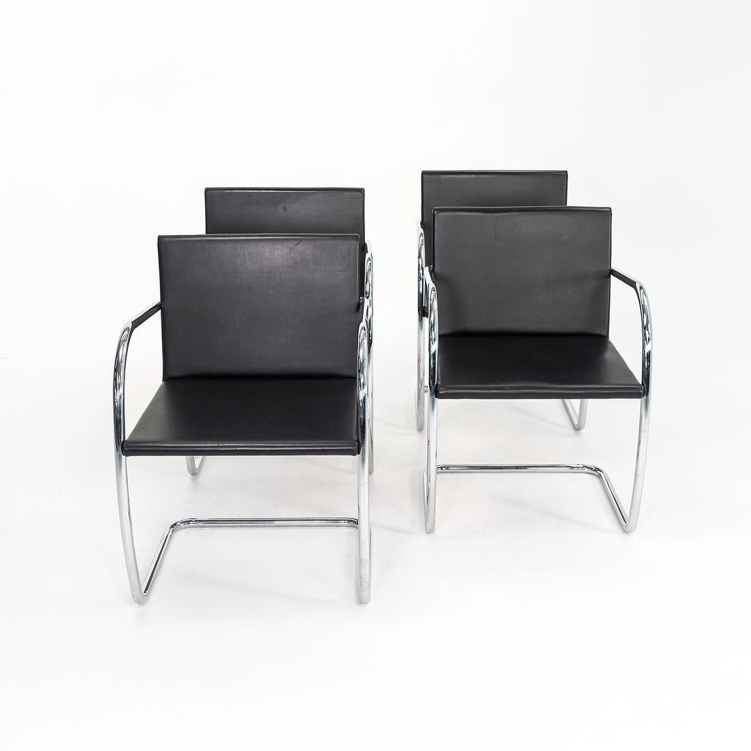 2006 Mies van der Rohe per Knoll Sedia tubolare Brno in pelle con pad sottile in vendita 4