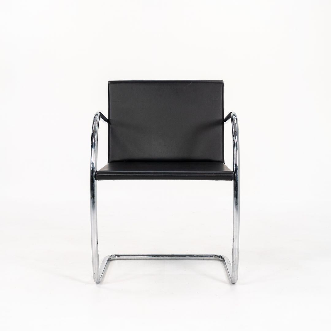 Moderno 2006 Mies van der Rohe per Knoll Sedia tubolare Brno in pelle con pad sottile in vendita