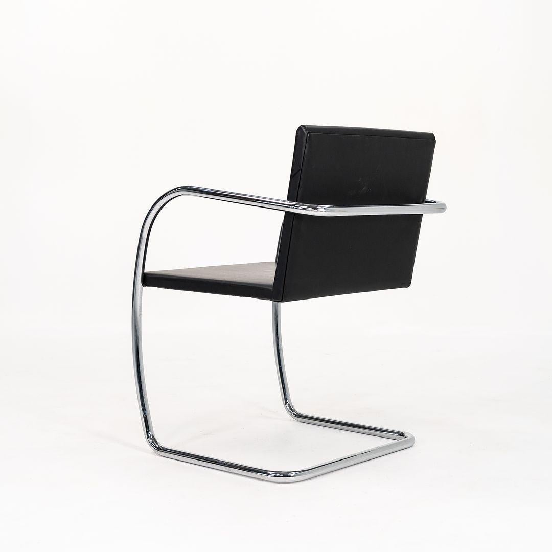 Americano 2006 Mies van der Rohe per Knoll Sedia tubolare Brno in pelle con pad sottile in vendita