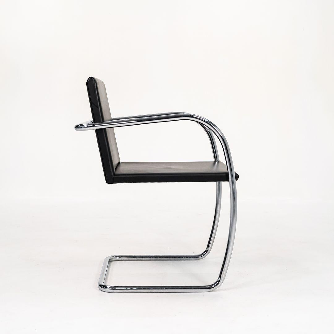 2006 Mies van der Rohe per Knoll Sedia tubolare Brno in pelle con pad sottile in vendita 2