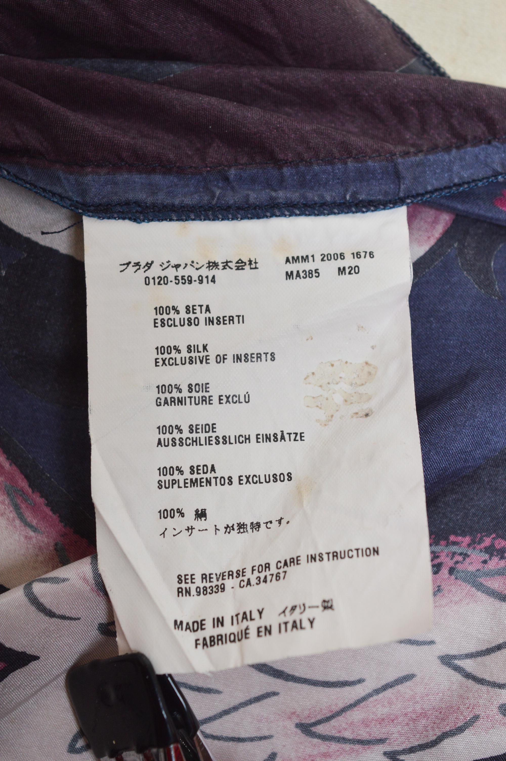 2006 MIU MIU Silk Shift Mermaid pattern 'Coat of arms' Flapper style Mini Dress 9