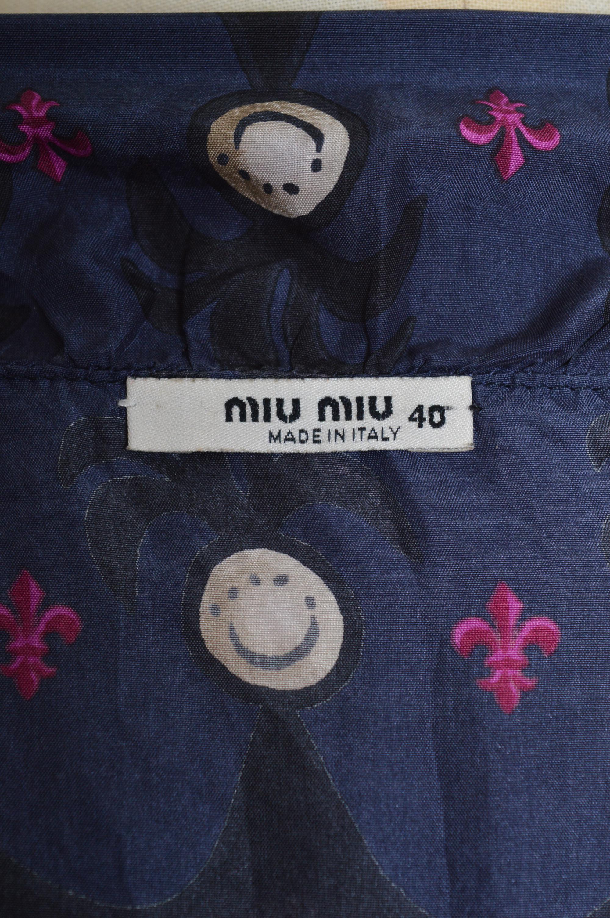 2006 MIU MIU Silk Shift Mermaid pattern 'Coat of arms' Flapper style Mini Dress 10
