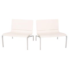 2006 Piero Lissoni per Fritz Hansen PL200 Lounge Chair in pelle color crema