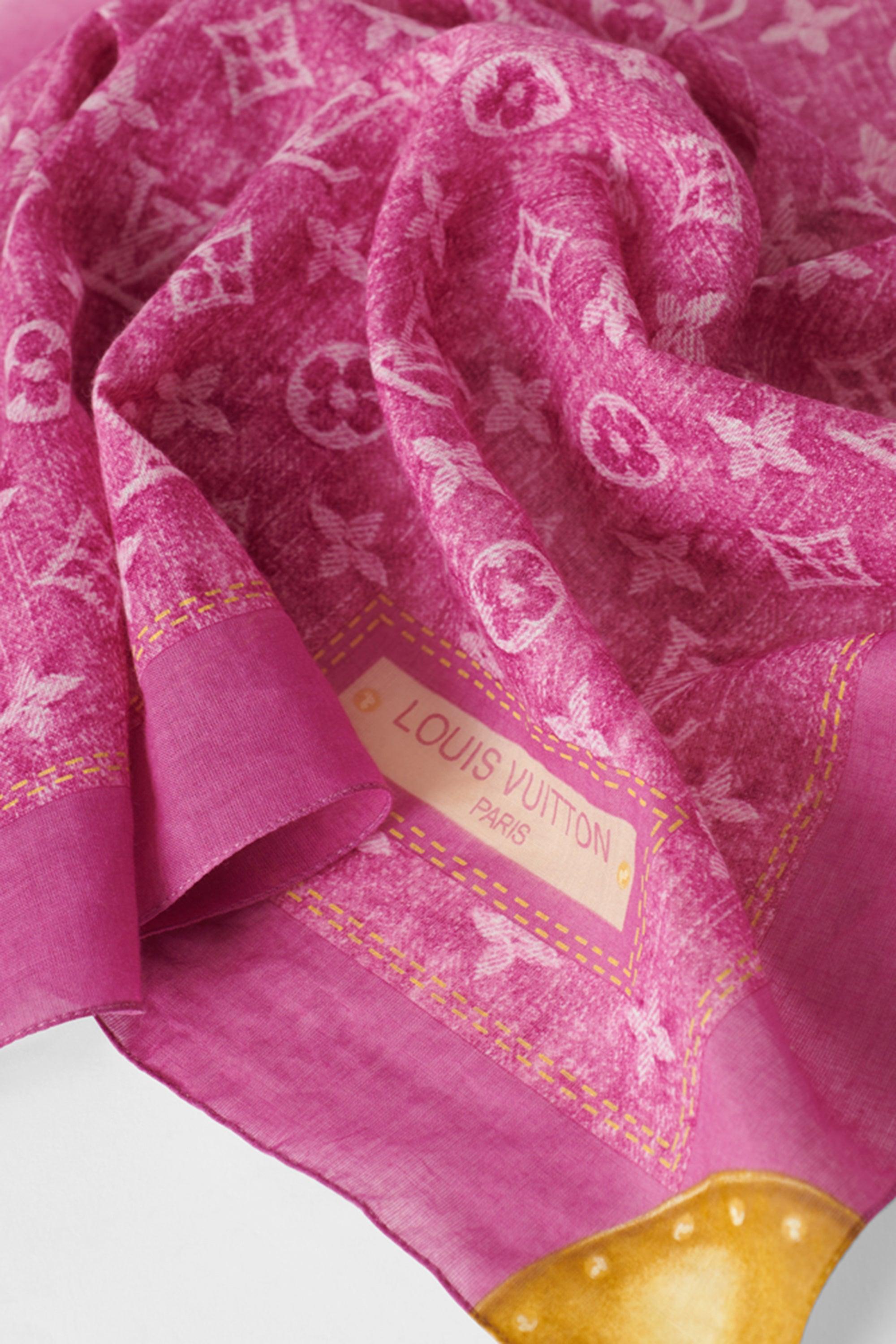 2006 Pink Denim Monogram Speedy Bag & Scarf For Sale 4