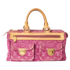 2006 Borsa e sciarpa Speedy in denim rosa Monogram