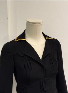 2006 Prada gold trimmed pleated jacket