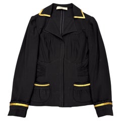 2006 Prada gold trimmed pleated jacket