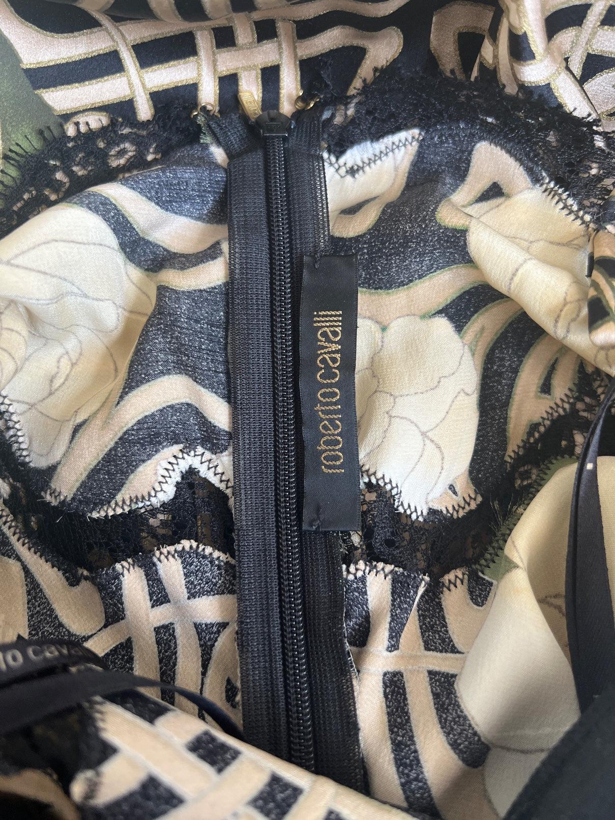 2006 Roberto Cavalli Floral Slip Dress with Cobra Motif For Sale 3