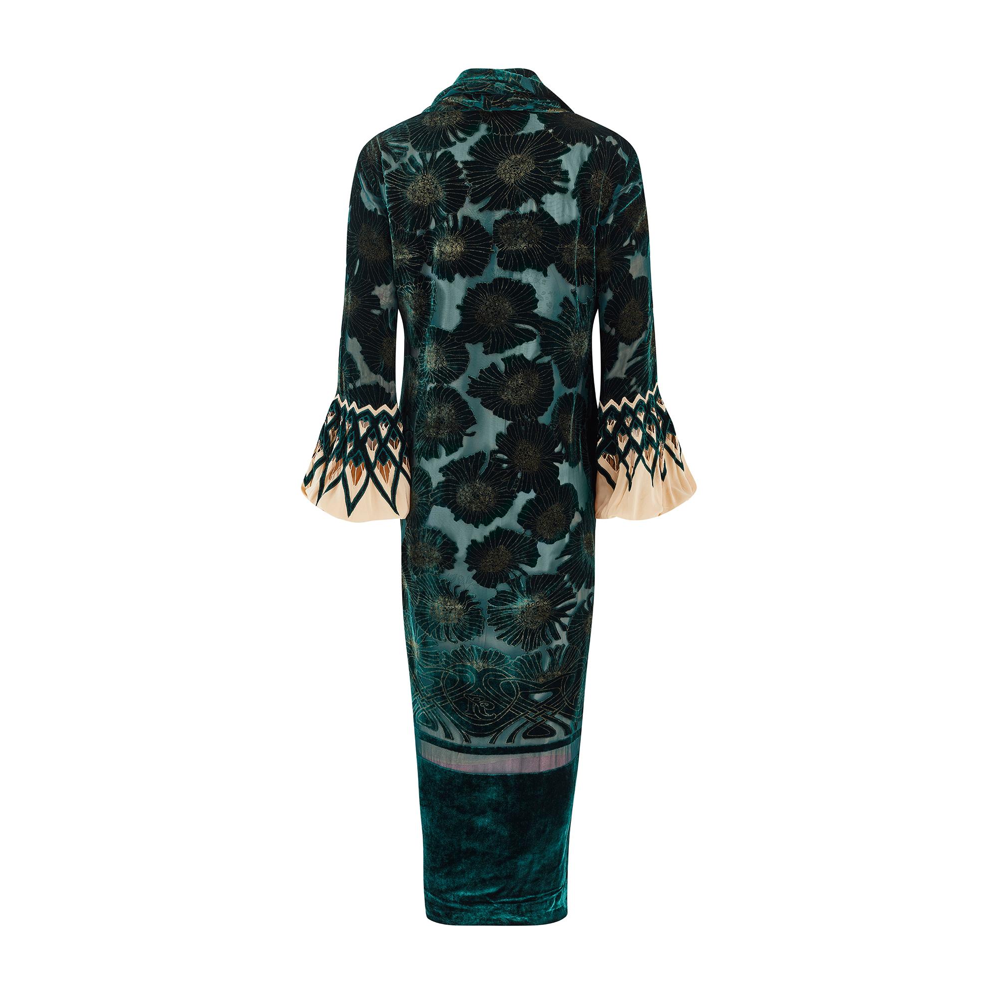 Nero 2006 Roberto Cavalli Runway Greene & Greene Greene in velluto goffrato in vendita