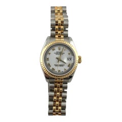 2006 Rolex Ladies Two Tone Datejust 79173 Watch White Roman Dial