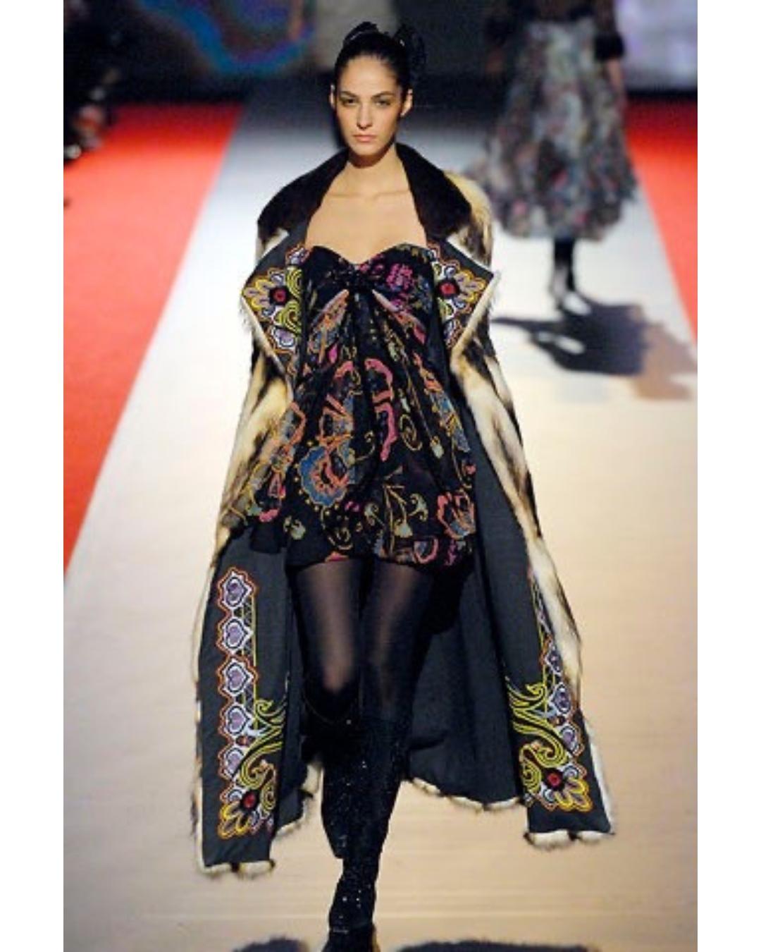 2006 Runway Documented Christian Lacroix Butterfly Print Dress 3