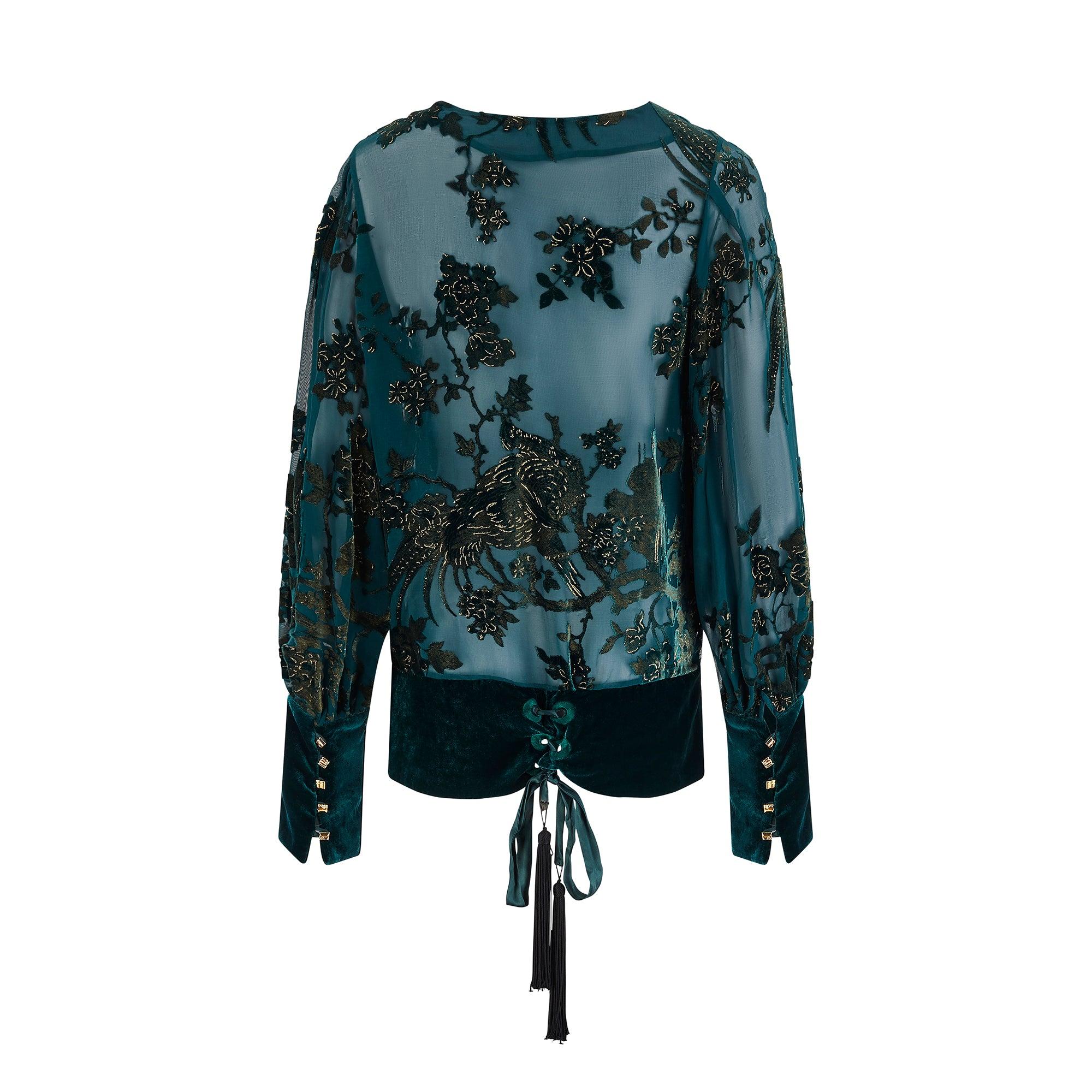 Black 2006 Runway Documented Roberto Cavalli Silk and Velvet Tunic For Sale