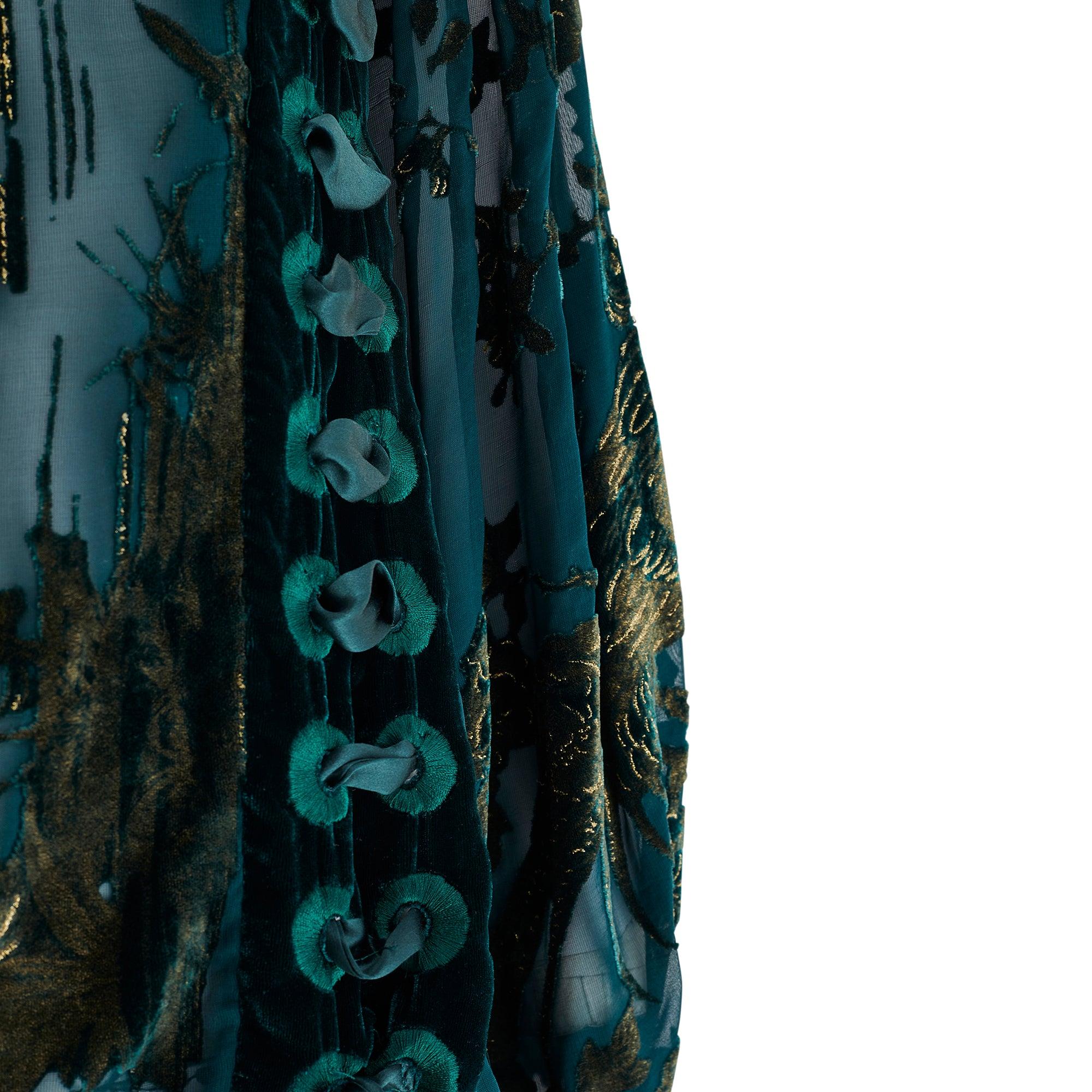 2006 Runway Documented Roberto Cavalli Silk and Velvet Tunic In Excellent Condition For Sale In London, GB