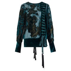 Tunique de défilé documentée Roberto Cavalli en soie et velours, 2006